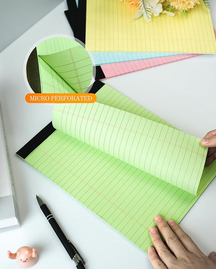 Zaviko 8 Pack Legal Pads 8.5 x 11, Notepads 8.5 x 11, Colored Note Pads 8.5x11 Writing Pads, Colored Legal Pads Wide Ruled, Lined Paper Pads 8.5x11, Double-Sided Pads of Paper, 30 Sheets/Pad
