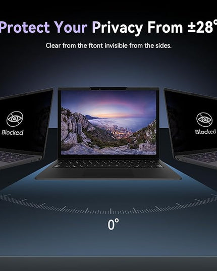 Magnetic Laptop Privacy Screen 13.3 Inch for 16:9 Computer Monitor, Removable 13.3” Anti Glare Protector Blue Light Filter Shield Compatible with HP Dell Xps Acer Asus Samsung Lenovo ThinkPad Envy