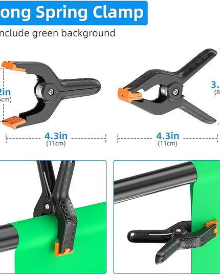 EMART 8.5 x 5ft Portable T-Shape Backdrop Stand Kit with Adjustable Frame, 4 Spring Clamps & Carry Bag for Parties, Photography, Video, and Studio Background Support