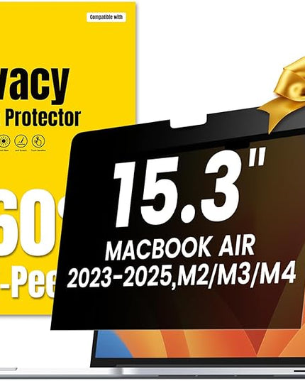 F FORITO 360° Privacy Screen Protector Compatible with MacBook Air 15.3 inch (2023-2025, M2, M3, M4), Anti Peeping and Anti Glare Laptop Privacy Screen Shield