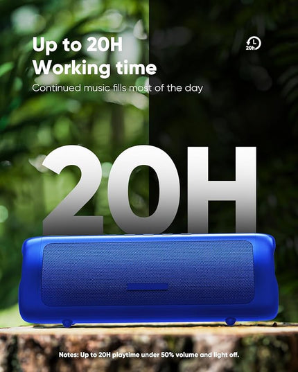 Bluetooth Speaker with HD Sound, Portable Wireless, IPX5 Waterproof, Up to 20H Playtime, TWS Pairing, BT5.3, for Home/Party/Outdoor/Beach, Electronic Gadgets, Birthday Gift (Blue)