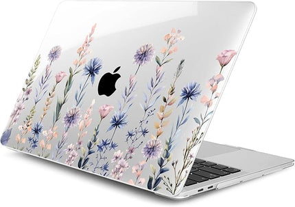 DONGKE Compatible with MacBook Pro 13 inch Case 2024 2023-2020 Release A2338 M2/M1 A2251 A2289 with Retina Display & Touch ID, Plastic Hard Shell & Keyboard Cover & Screen Film - Painting Floral