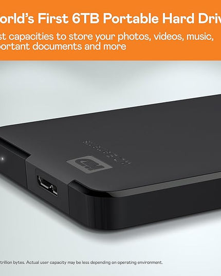 WD 4TB Elements Portable External Hard Drive for Windows, USB 3.2 Gen 1/USB 3.0 for PC & Mac, Plug and Play Ready - ‎WDBU6Y0040BBK-WESN