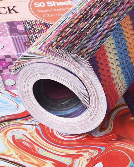 Origami Paper Kit Dobule Sided 100 Sheets 100 Colors 6 Inch Japanese Chiyo Square Easy Fold Arts Crafts DIY Handwork Origami Papers Cloth Rock Color