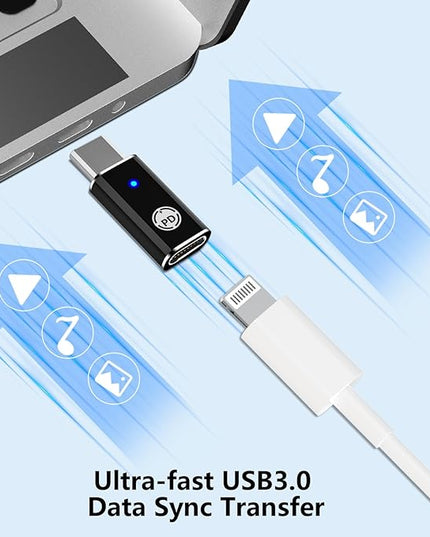 【Apple MFi Certified】Lightning to USB-C Adapter, Stuffcool 4Pack Lightning Female to Type-C Male Digital Converter Type-C Fast Charge Connector for iPhone 17/17 Air/17 Pro/17 Pro Max/16/16 Pro/15/iPad