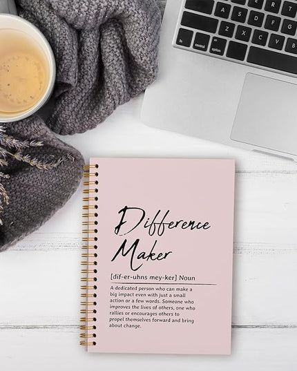 OXW Blush Notebooks for Work, Difference Maker Gift Meeting Notebook Journal for Writing, Employee Appreciation Gifts, Thank You Gifts for Women Men Leader Mentor Boss Manager, 5.5"x8.3"