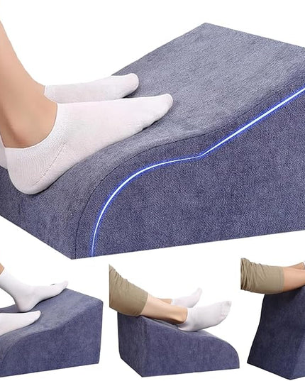 Foot Rest for Under Desk at Work Ergonomic Under Desk Footrest，Support Foot Pillow Double-Sided Footstool， for Office, Home & Gaming Leg Elevation Pillow Blue