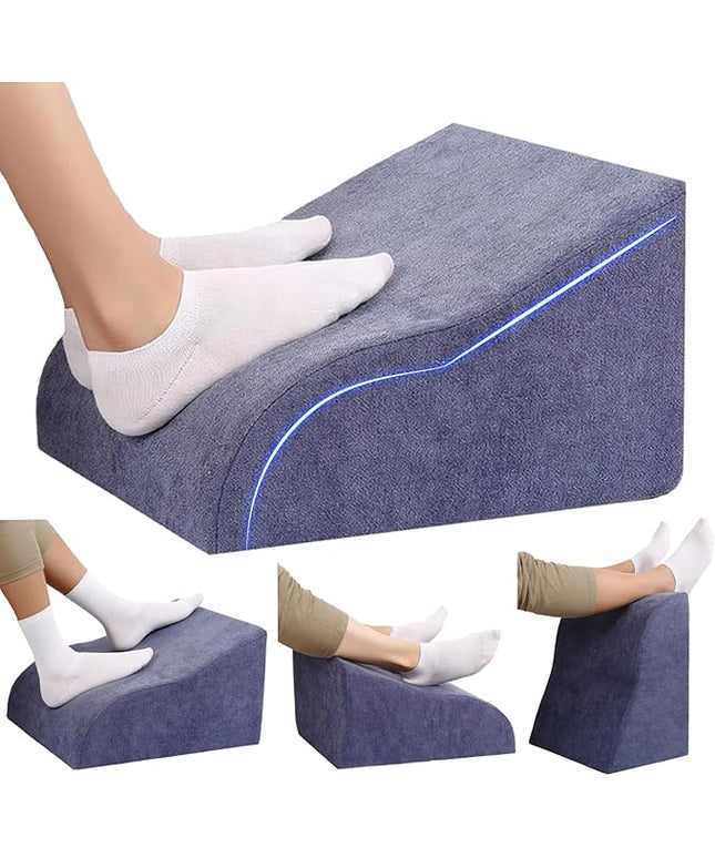 Foot Rest for Under Desk at Work Ergonomic Under Desk Footrest，Support Foot Pillow Double-Sided Footstool， for Office, Home & Gaming Leg Elevation Pillow Blue