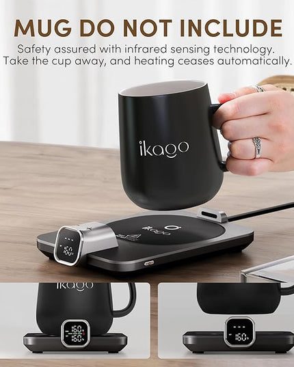 Coffee Mug Warmer for Desk, Accurate 1℉ Temperature Control with Real-Time Display, Smart Mug Warmer with Auto Shut-Off & Cup Sensing, Ideal Gifts for Women and Men
