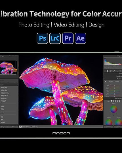 INNOCN 15.6" Portable Monitor OLED Touch Second Screen for Photo Editing with 4K, 100% DCI-P3, 100000:1, 10Bits, USB C External Monitor for Laptop,PC, Phone,Consoles, Brown, PU15 Pre C6