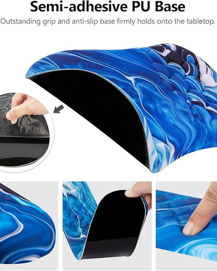 Mouse Pad Wrist Support, Laokiiy 2 in1 Keyboard Wrist Rest+ Ergonomic Mouse Pad, Non-Slip Wrist Rest for Computer Keyboard, Made Easy Typing & Relieve Wrist Pain Ocean Blue