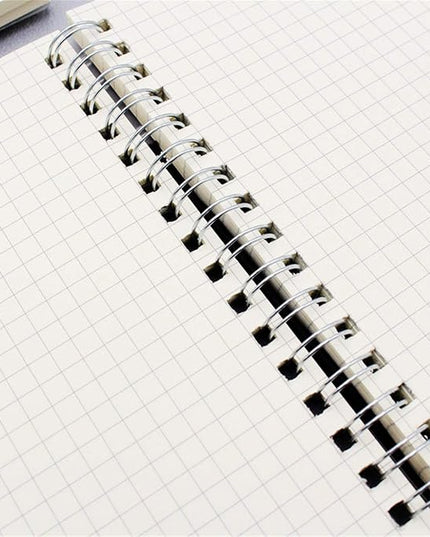 Yansanido Spiral Notebook, 4 Pcs 10.1 Inch x 7.6 Inch B5 Thick Plastic Translucent Frosting Hardcover Graph Paper 80 Sheets -160 Pages Journals for Study and Notes (B5 7.3"X 10"-Grid 4pcs)