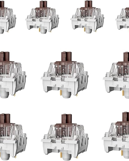 ZhouWang Brown Switch 3 Pin 50gf Pre-Lubricated,Dustproof Tactile Switch,Suitable for RGB,Mechanical Gaming Keyboards、MX Mechanical Keyboard(Brown,36PCS)