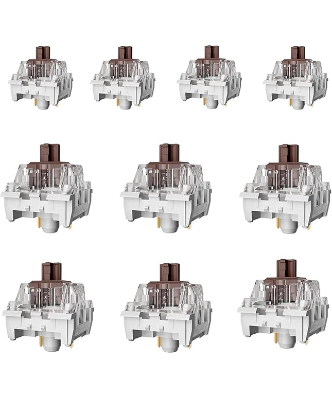 ZhouWang Brown Switch 3 Pin 50gf Pre-Lubricated,Dustproof Tactile Switch,Suitable for RGB,Mechanical Gaming Keyboards、MX Mechanical Keyboard(Brown,36PCS)