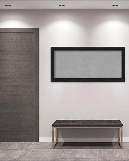 Amanti Art Black Framed Magnetic Board 25x53 Oversize Vision Board for use with Magnets, 100% Metal Sheet to Display Items as Office Decor or for Home Organization in mudroom, Kitchen or Kids Room