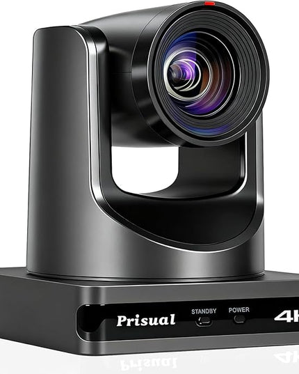 Prisual 4K NDI PTZ Camera, Advanced PTZ Auto Tracking 20X HDMI/USB3.0 PTZ Camera, 1/1.8”4K UHD 30P with Built-in Tally Light for Church Conference Events, PoE, PT20X-4K-N