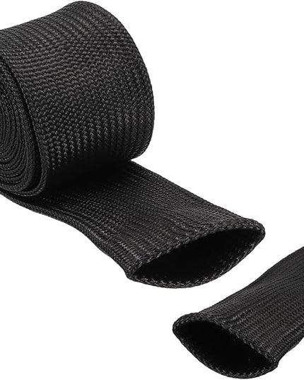 uxcell Insulation Cable Protector,35mm/1.38 Inch-1m/3 Feet High Temp Fiberglass Sleeve Black