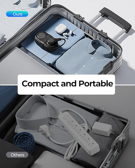 Travel Power Strip, ORICO 4 Outlets 3 USB Ports (1 USB C) with 4FT Wrapped Short Extension Cord Small Power Strip, Compact for Hotel Travel Essentials Cruise Approved-AP3