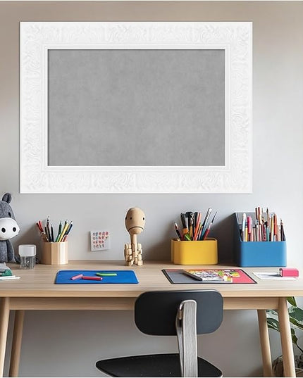 Amanti Art White Framed Magnetic Board 23x31 Medium Vision Board for use with Magnets, 100% Metal Sheet to Display Items as Office Decor or for Home Organization in mudroom, Kitchen or Kids Room