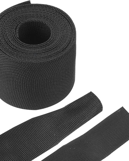 MECCANIXITY Braided Cable Sleeves Heat Shrinkable Fabric Sleeving, 2" 10ft Black 2:1 Ratio Heat Shrinkable Cord Protector for Harness Cable, Network Cable Protection, Cable Management