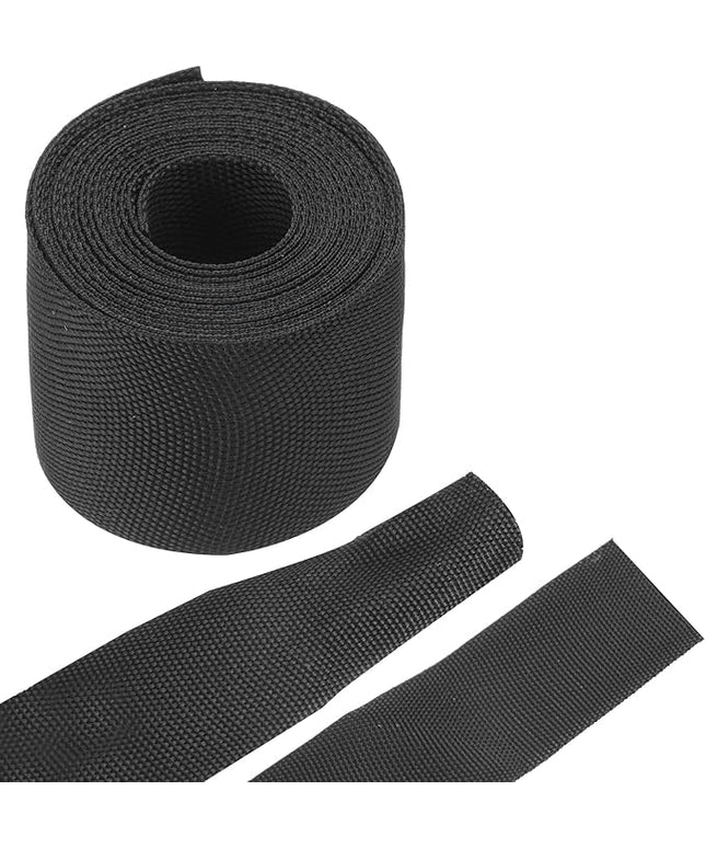 MECCANIXITY Braided Cable Sleeves Heat Shrinkable Fabric Sleeving, 2" 10ft Black 2:1 Ratio Heat Shrinkable Cord Protector for Harness Cable, Network Cable Protection, Cable Management