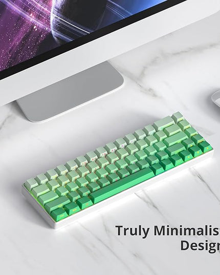 Cherry Profile Side Printed PBT Keycaps, 135 Key Minimalist Double Shot Shine Through Custom Keycap, Gradient Key Cap for Cherry MX Switches Mechanical Keyboard (Mint Green/Side Print)