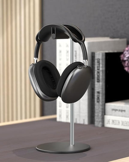 SHUOSUO Headphone Stand, Headset Holder with Solid Base for Desk, Compatible with AirPods Max, Beats, Bose, B&O, Sony, Sennheiser, Gaming, etc (Black)