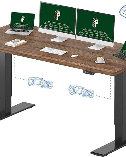 FLEXISPOT 71x32 Inch Large Dual Motor Electric Standing Desk, Black Walnut - 198 lbs Heavy-Duty Capacity, Ideal for Home Office, Creative Studio, or Multi-Monitor Setup