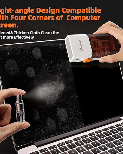 Laptop Screen Keyboard Cleaner Kit, All in 1 Electronics Cleaning Tool for MacBook iPad iPhone Pro Cell Phone, Brush Tool for Tablet, Computer, PC Monitor,TV Camera Lens with Patent, Brown
