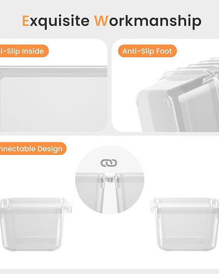 A-LuGei 【Military Grade】 Drawer Organizer, 【𝟱𝗦𝗶𝘇𝗲】 Makeup organizer, 【Holds 177 Items】 Bathroom Organizers and Storage, Organization and Storage, Desk Drawer Organizer for Bathroom Vanity