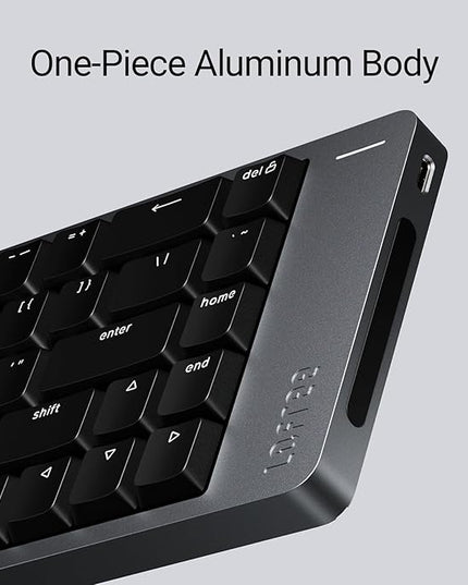 LOFREE Flow2 Low-Profile Mechanical Keyboard, Aluminum Alloy with Surfer Linear Switches, Rechargeable Wireless Keyboards with 3 Mode Connections for Windows, macOS (Silver, 84 Keys)