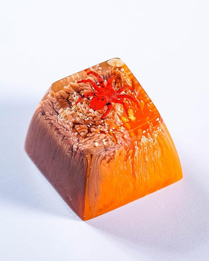 Tarantula Spider Artisan Keycap Orange and Brown Forest R1 SA Profile Custom Insects Keycaps 1U ESC Handmade Gaming Resin Key Cap Cherry MX Switch Compatible Mechanical Keyboard Spider Lover Gift