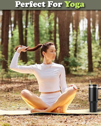 H&F Clicks Insulated Tumbler, Stainless Steel Tumbler with Leakproof Lid for Water, Coffee or Iced Tea. Cup Holder Compatible for Travel, BPA-Free Water Bottle, Vacuum Insulated Tumbler. (Black)