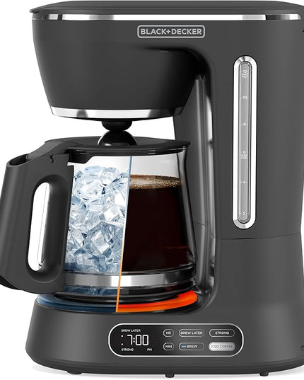 BLACK+DECKER Split Brew 12-Cup Digital Coffee Maker, CM0122, Iced or Hot Coffee, Programmable, Quick Touch, 4-Hour Keep Warm