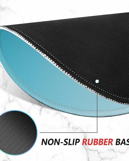 ITNRSIIET Mouse Pad Non-Slip Rubber Base Smooth Surface Stitched Edges Waterproof Durable Compatible with All Mice for Office & Gaming, Desk Accessory, Diameter 8.7 inch, Aqua Gradient