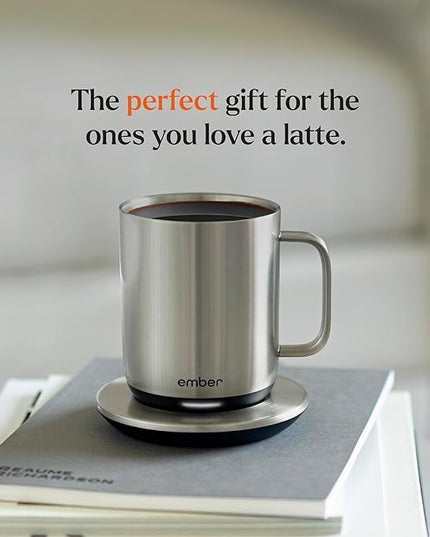 Ember Temperature Control Smart Mug 2, 10 Oz, App-Controlled Heated Coffee Mug with 80 Min Battery Life and Improved Design, Stainless Steel