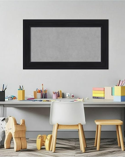 Amanti Art Black Framed Magnetic Board 17x29 Small Vision Board for use with Magnets, 100% Metal Sheet to Display Items as Office Decor or for Home Organization in mudroom, Kitchen or Kids Room