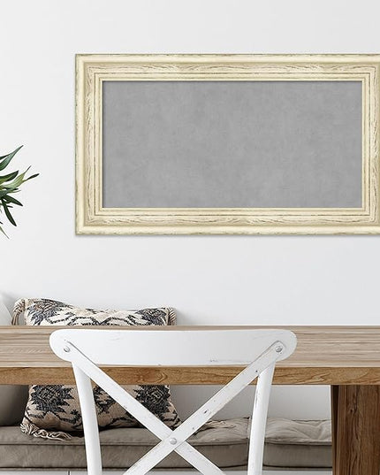 Amanti Art White Framed Magnetic Board 16x28 Small Vision Board for use with Magnets, 100% Metal Sheet to Display Items as Office Decor or for Home Organization in mudroom, Kitchen or Kids Room