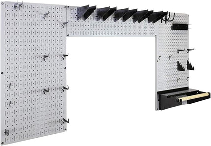 Wall Control Woodworking Tool Storage Organization Kit - Lazy Guy DIY Edition Wood Working Tool Supply Organizer for Do-It-Yourself Woodworkers and Makers (Grey Pegboard)