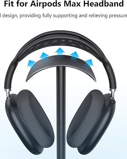 Headphone Stand for AirPods Max, Headset Stand for Desk with Curved Headphone Rest & Anti-Slip Base, Aluminum Alloy Headphones Holder for On-Ear/Over-Ear Headphone/Gaming Headset, Black