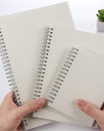 Yansanido 6 Pcs A6 Graph Paper Clear Hardcover Spiral Notebooks Journals Planner 5.7 Inch x 4.1 Inch 160 Pages (80 Sheets) Thick Paper (Grid 6 Pcs)