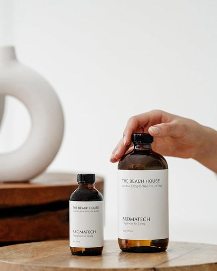 AromaTech The Beach House Aroma Essential Oil Blend: Luxury Hotel Inspired Aromatherapy with Bergamot, Coconut Milk & Sandalwood for Ultrasonic Diffusers & Nebulizers - 16 fl oz, 500 mL