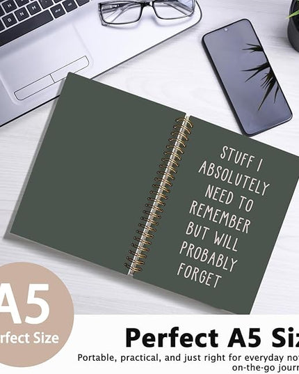 LIANGW Funny Dark Green Notebooks for Work, Funny Work Gifts for Coworkers & Boss, Coworker Office Gifts for Men Women, Fun Spiral Notebooks Journals for Writing, Funny Office Supplies 5.5x8.3 Inch