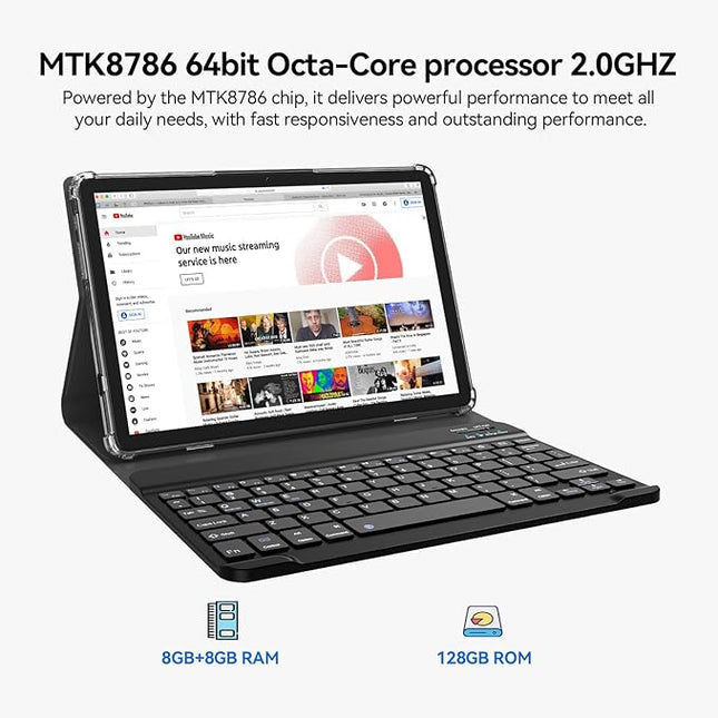SUNTUNG Tablet, 2026 Latest 11 inch Android 15 Tablet, 5G WiFi+Cellular, MTK8786 Octa-Core, 16GB 128GB 1TB Expansion, 4G LTE Tableta, 21MP Camera, Gemini AI 2.0, Tablets with Keyboard, Mouse, Case