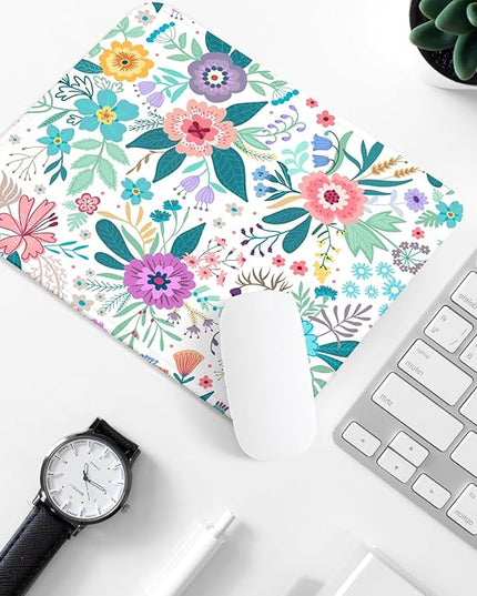 Flower Square Mouse Pad,Non-Slip Rubber Base Mouse Pad,Home Office Decoration Desktop Accessory,Laptop Mouse Pad for Office Laptops,9.4x7.8x0.12inch 6