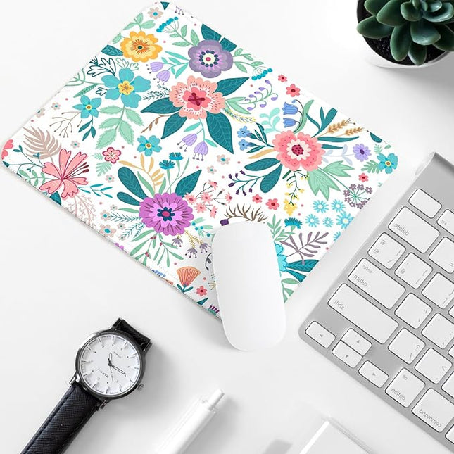 Flower Square Mouse Pad,Non-Slip Rubber Base Mouse Pad,Home Office Decoration Desktop Accessory,Laptop Mouse Pad for Office Laptops,9.4x7.8x0.12inch 6