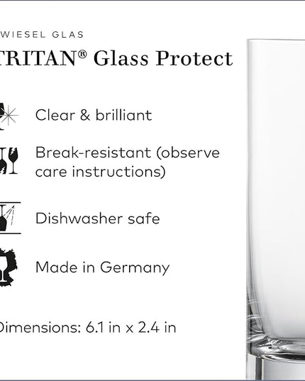 ZWIESEL GLAS Paris Long Drink Glass 11 Ounce (Set of 6), Drinking Glasses for Long Drinks, Dishwasher-Safe Tritan Crystal Glasses, Made in Germany