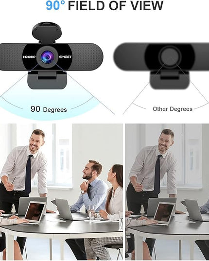 EMEET 1080P Webcam with Microphone, C960 Web Camera, 2 Mics Streaming Webcam, 90°FOV Computer Camera, Plug and Play USB Web Cam for Online Calling/Conferencing, Zoom/Teams/Facetime/YouTube, Laptop/PC