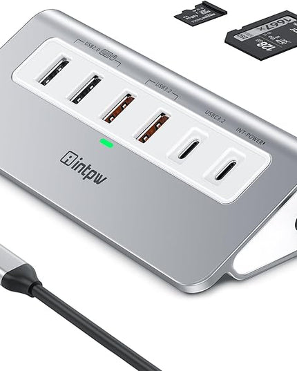 P9 PRO USB C Hub 10Gbps, 9-in-1 USB C Docking Station with 4K@60Hz HDMI, Type-C & 2 Type-A 3.2, 2 USB-A 2.0, PD 100W, SD/TF Port,Aluminum USB Hub for Laptop, iPhone 17 Series, MacBook Air/Pro