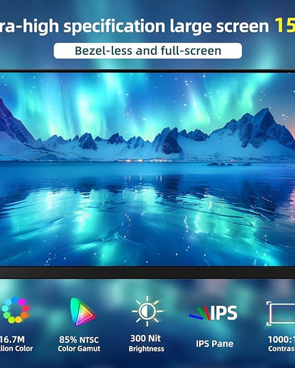 ROYY Laptop Screen Extender Dual Monitor - 15.6" Portable Monitor 85% NTSC IPS 1080P FHD Detachable Screen Extended Extra USB-C/HDMI Port Compatible with Wins Mac Dex Chrome Fits 13"-17" Laptops